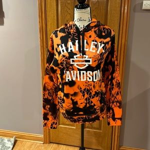 Harley Davidson orange and black sweatshirt size M